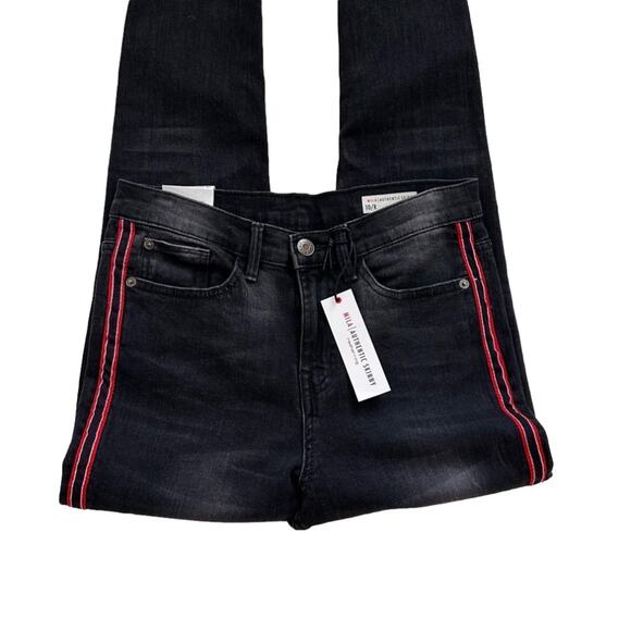 Red Herring UK Mila Black Wash Red Racing Stripe Skinny Jeans Size US 6 NEW - Picture 14 of 14